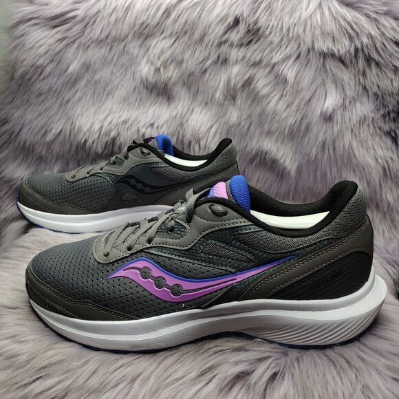 Saucony Cohesion 16 Running Sneakers Womens Sz 11 Gravel Grape White Performance - Picture 1 of 8